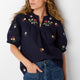Roxanne Embroidery Blouse - Midnight