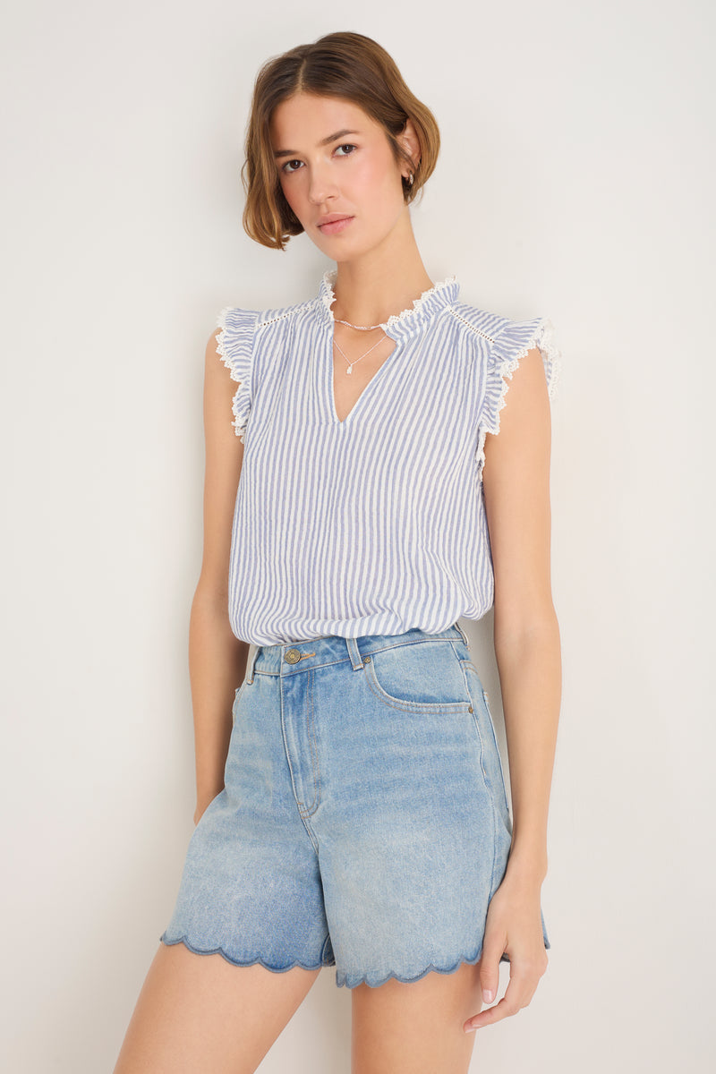 Ruby Scallop Short - Mid Wash