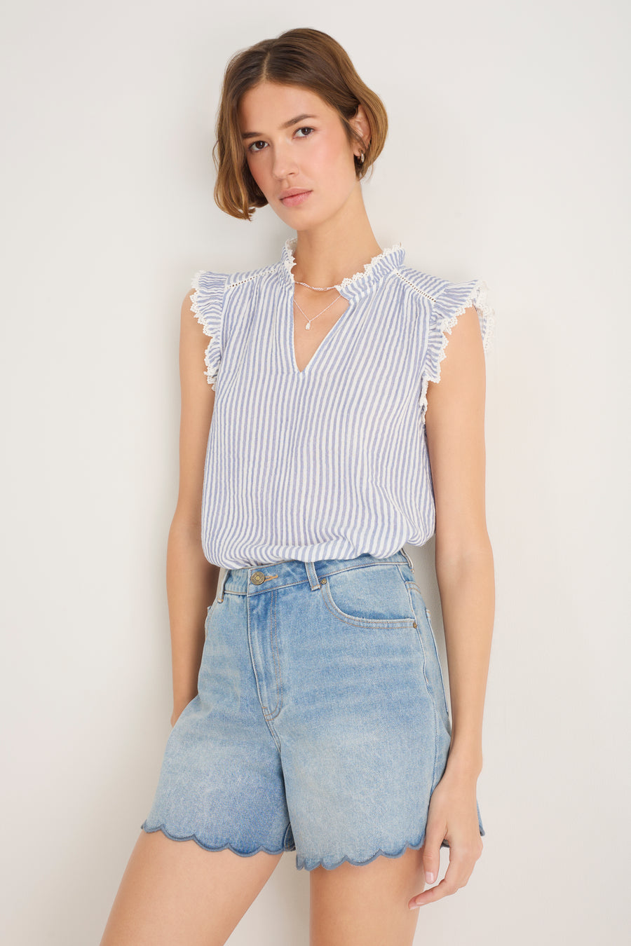 Ruby Scallop Short - Mid Wash