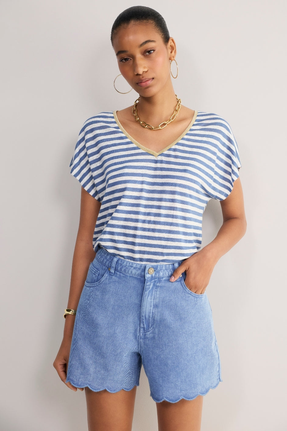 Flossie Culotte Short - Mid Wash – WYSE London