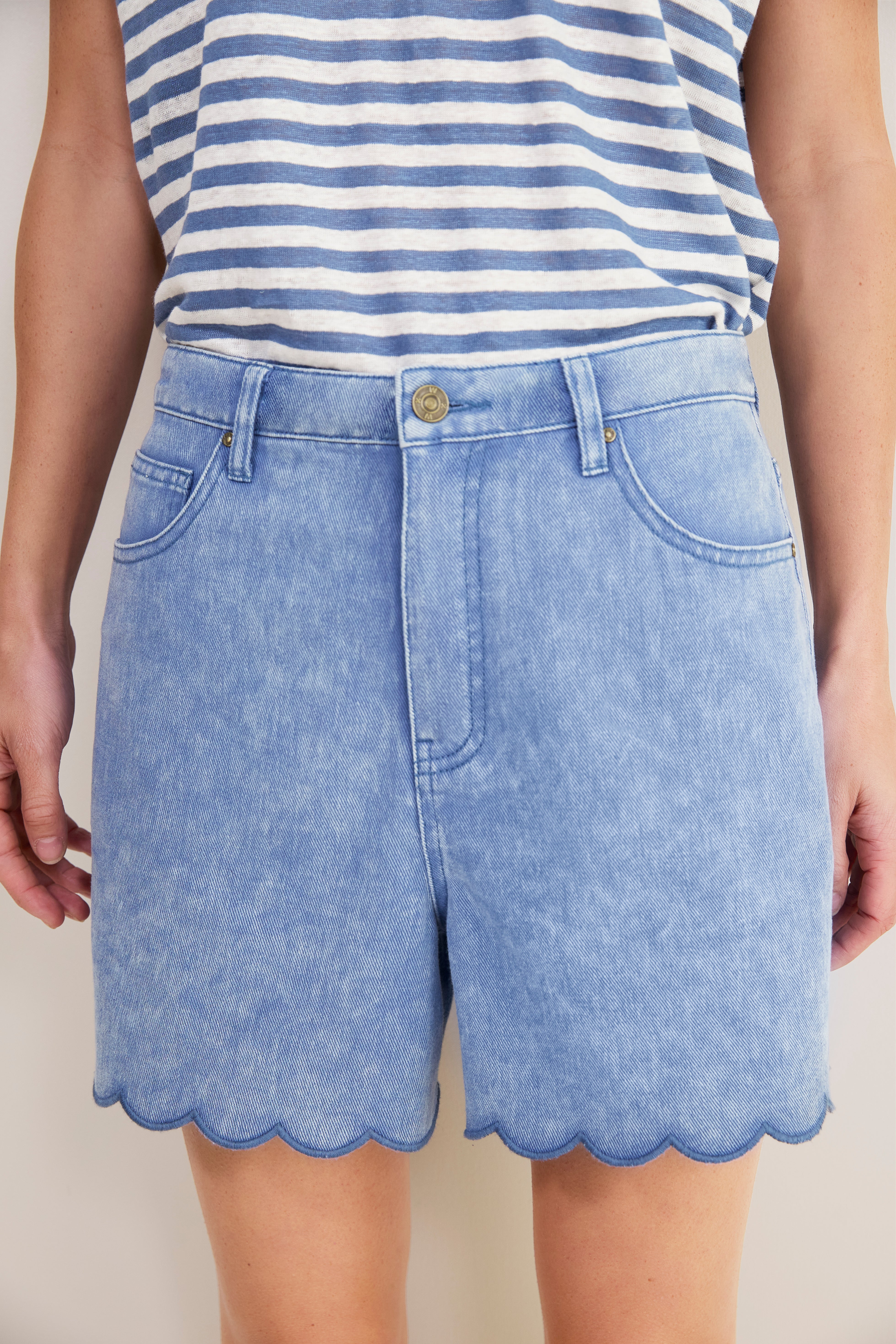 Ruby Soft Scallop Short - Washed Blue