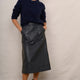 Remi Leather Skirt - Blue/Black