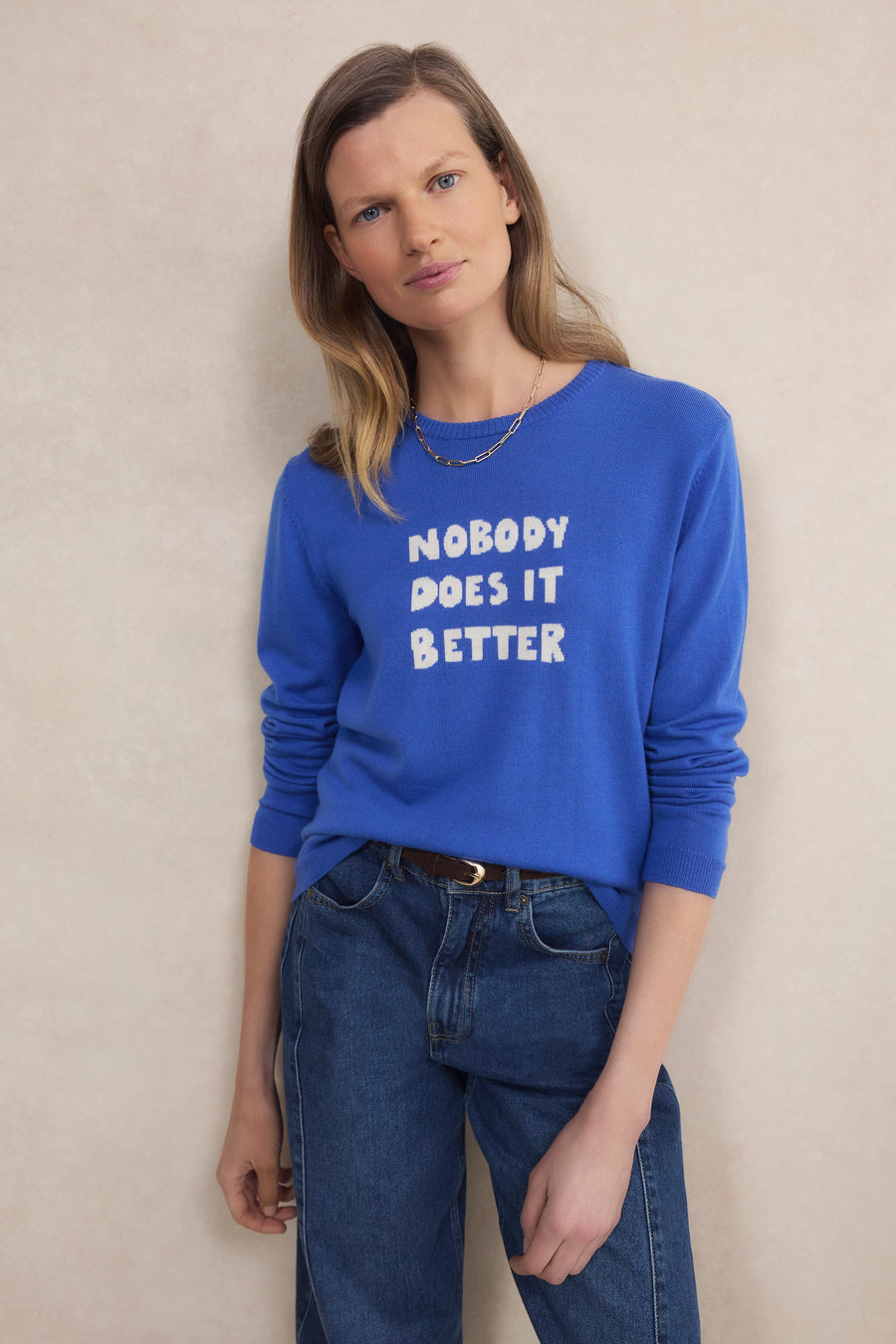 Cath x WYSE Slogan Jumper - Cobalt Blue