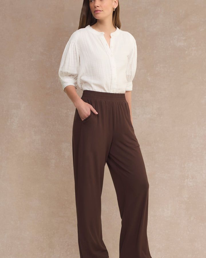 Sienna Split Hem Trouser - Cocoa