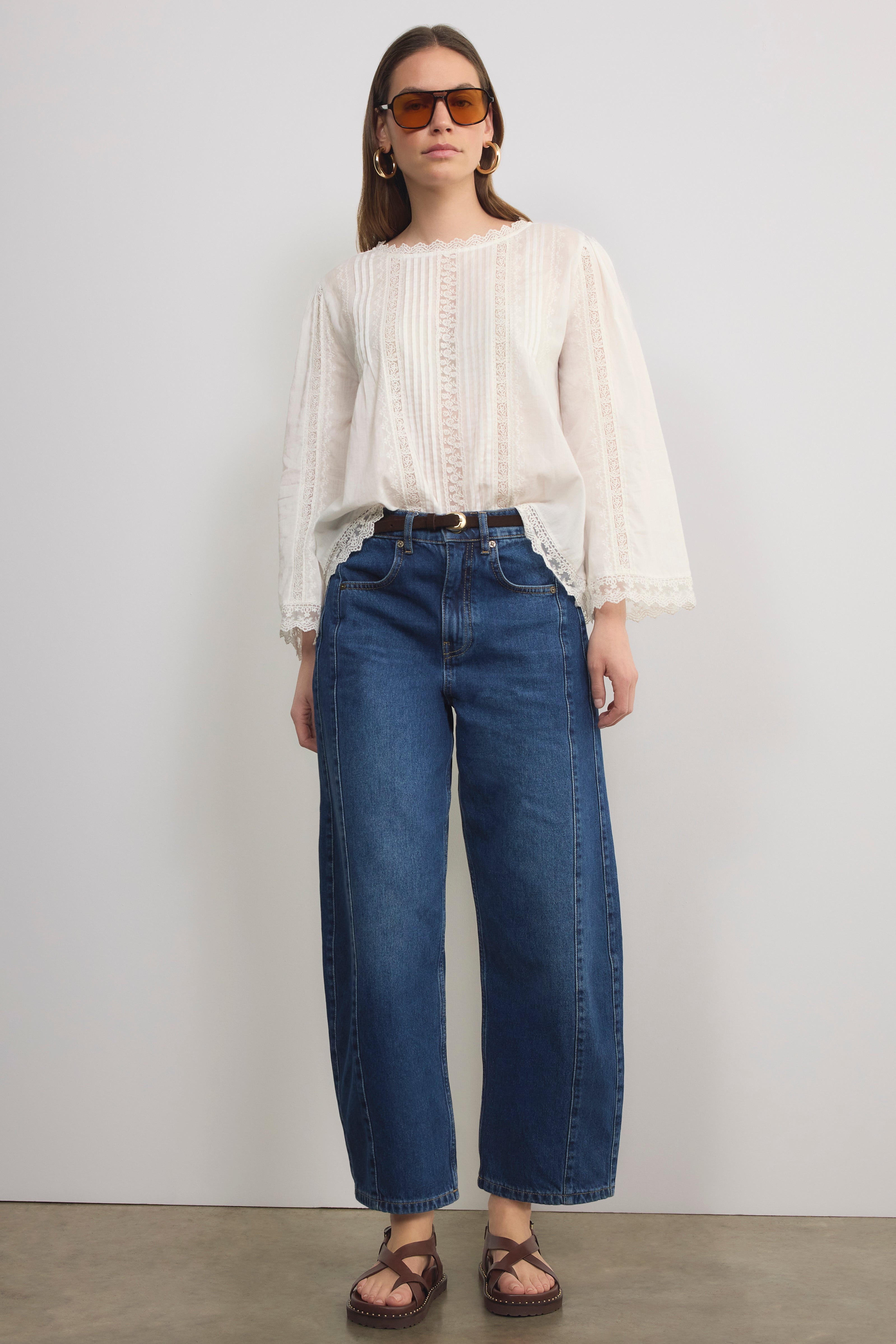 Renee Blouse - White Embroidered