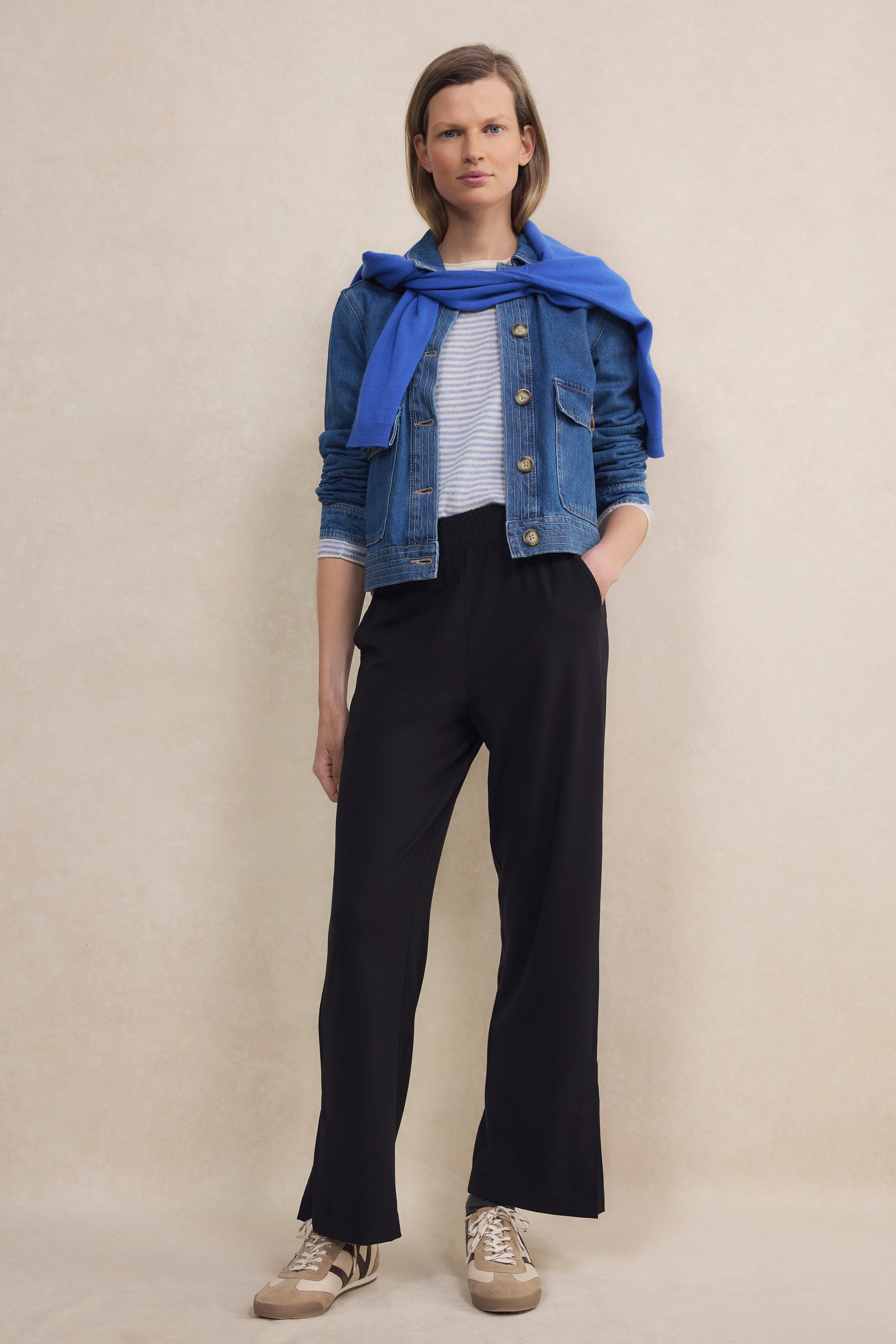 Sienna Split Hem Trouser - Black