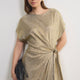 Tia Jersey Dress - Gold Metallic