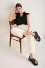 Sadie Barrel Leg Trouser - Ivory