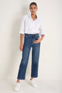 Saffie Straight Leg Jean - Mid Wash