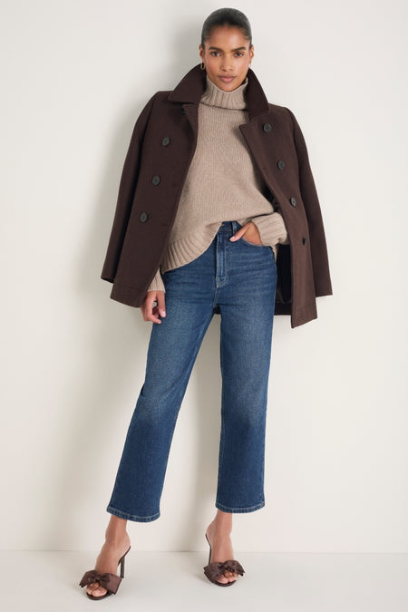Saffie Straight Leg Jean - Mid Wash