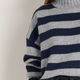 Liana Chunky Funnel Neck Jumper - Midnight/Grey Stripe