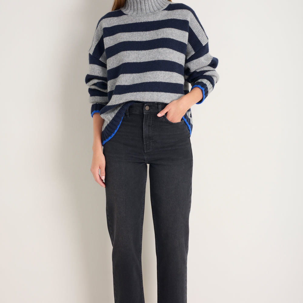 Saffie Straight Leg Jean - Washed Black