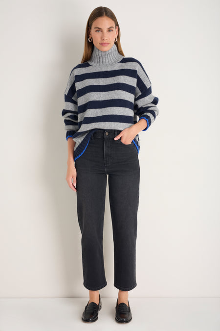Saffie Straight Leg Jean - Washed Black