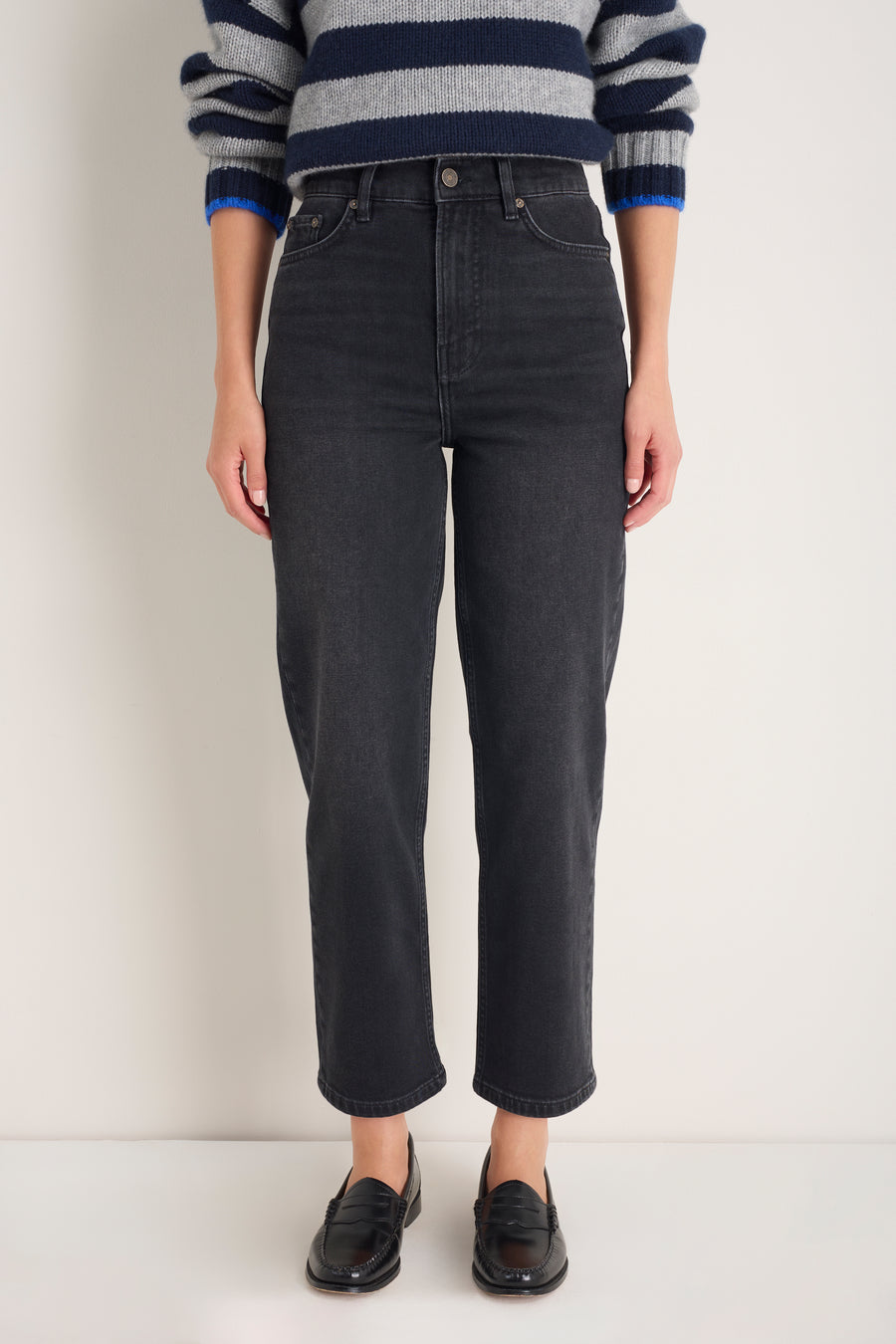 Saffie Straight Leg Jean - Washed Black