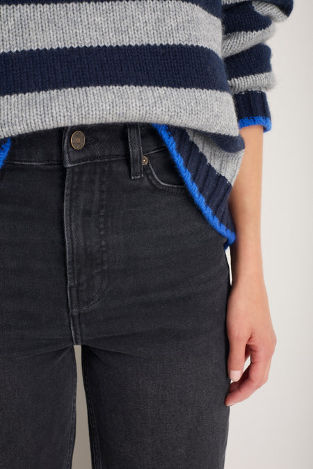 Saffie Straight Leg Jean - Washed Black