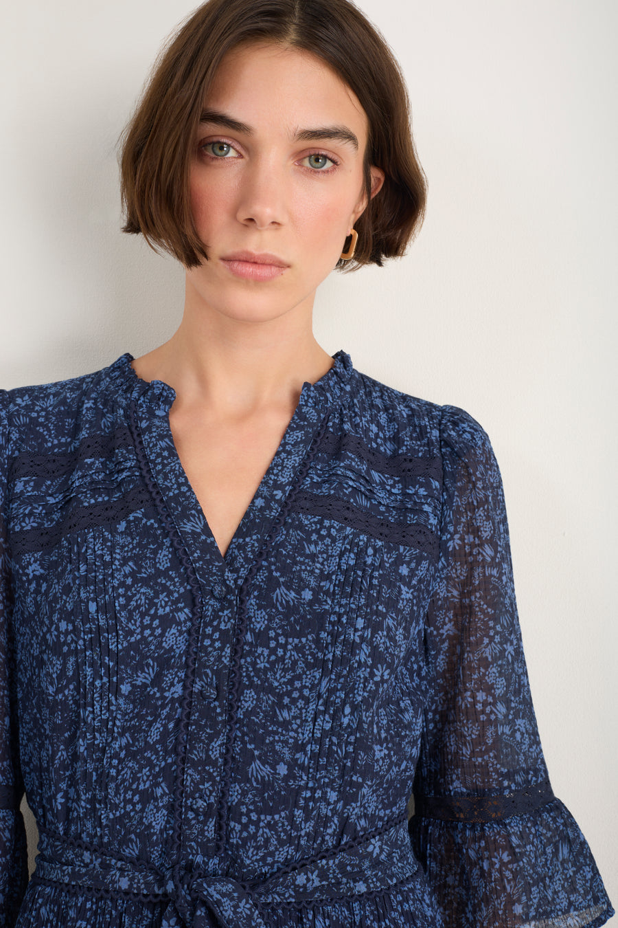 Samara Silk Blend Dress - Midnight Mono Floral