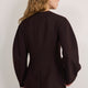 Sara Wool Blend Rounded Sleeve Jacket - Chocolate