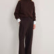 Sara Wool Blend Trouser - Chocolate