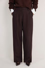 Sara Wool Blend Trouser - Chocolate