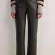 Sasha Leather Straight Leg Trouser - Black