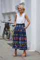 Saskia Embroidered Geo Skirt - Blue/Multi