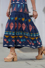 Saskia Embroidered Geo Skirt - Blue/Multi