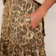 Saskia Silk Blend Lame Skirt - Leopard