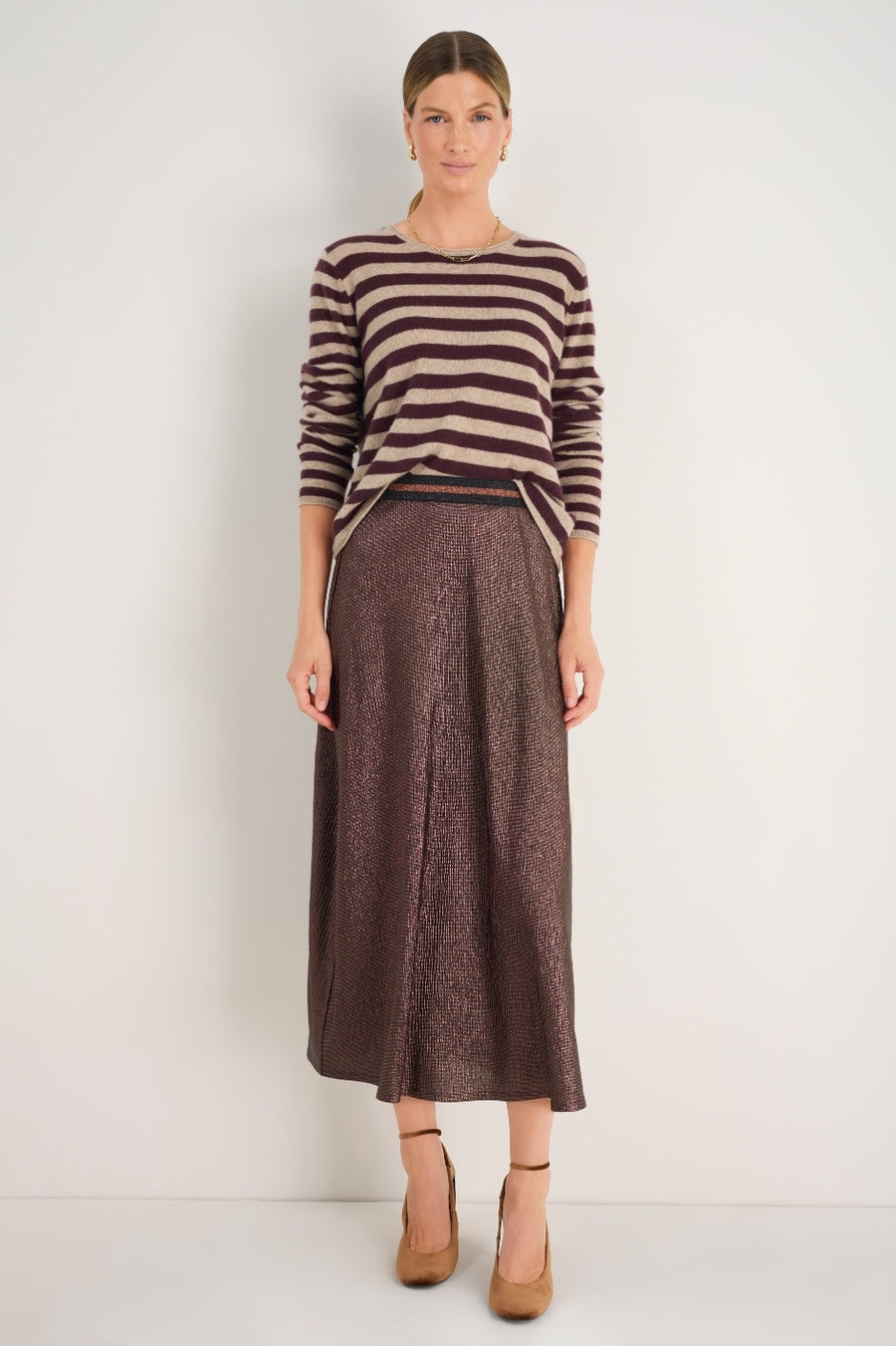 Sathony Metallic Skirt - Cocoa