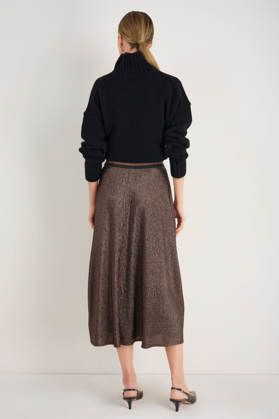Sathony Metallic Skirt - Cocoa