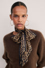 Serena Slim Silk Scarf - Leopard