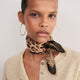 Serena Silk Scarf - Micro Leopard Trim