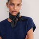 Serena Silk Scarf - Midnight/Forest Check