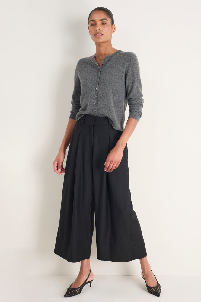 Sheila Wool Culotte Trouser - Black