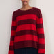 Sienna Brushed Jumper - Aubergine/Red Stripe