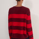 Sienna Brushed Jumper - Aubergine/Red Stripe