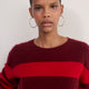 Sienna Brushed Jumper - Aubergine/Red Stripe