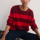 Sienna Brushed Jumper - Aubergine/Red Stripe