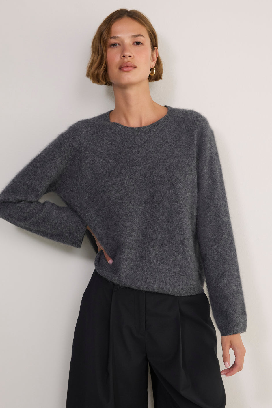 Sienna Brushed Jumper - Charcoal Grey