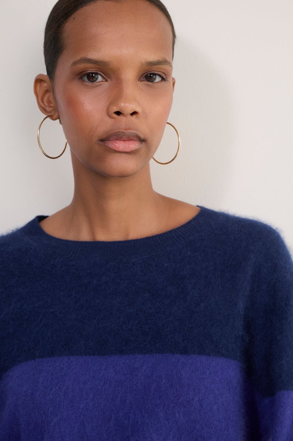 Sienna Brushed Jumper - Midnight/Purple Stripe