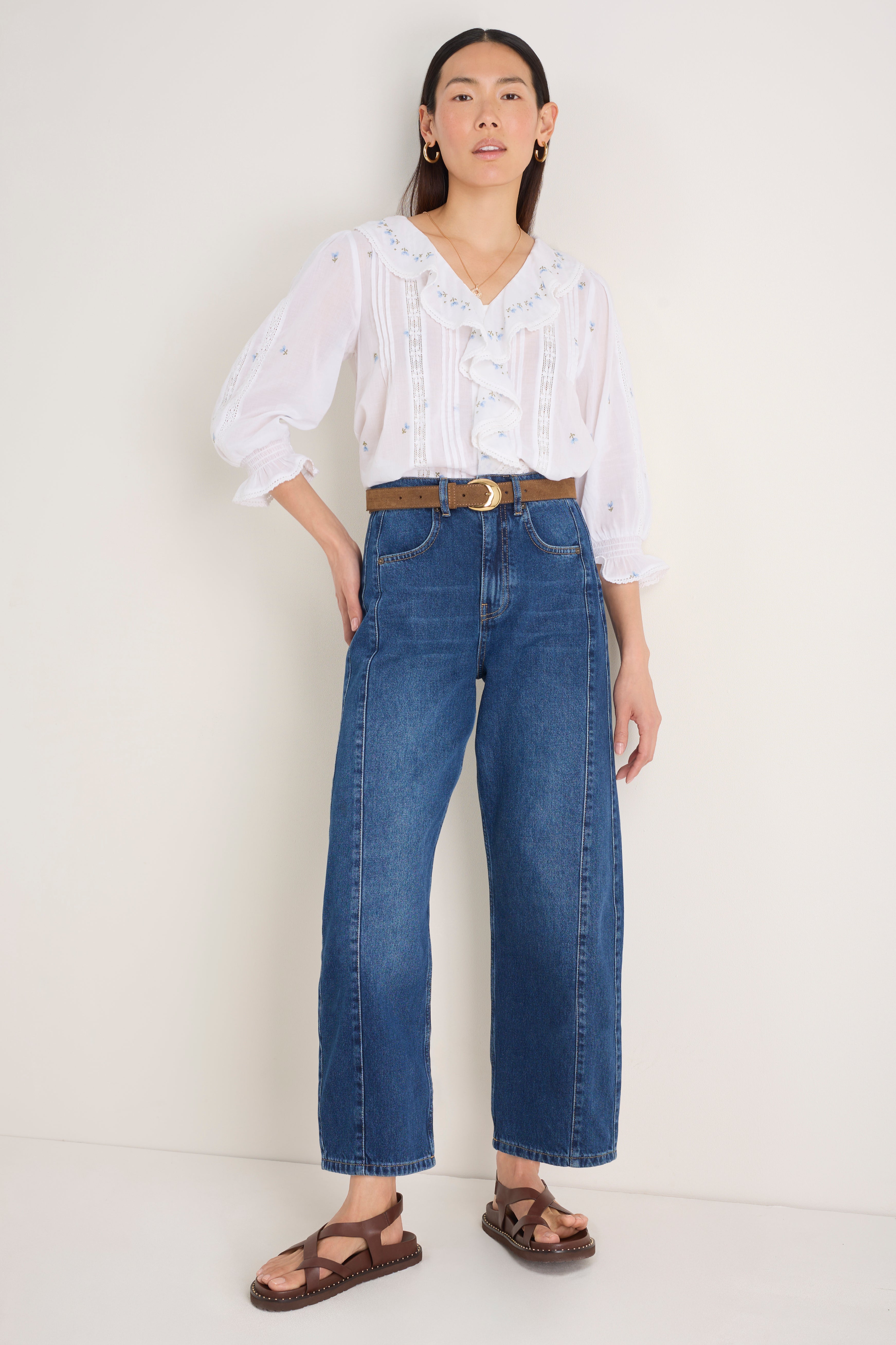 Sierra Blouse - Ivory Embroidered