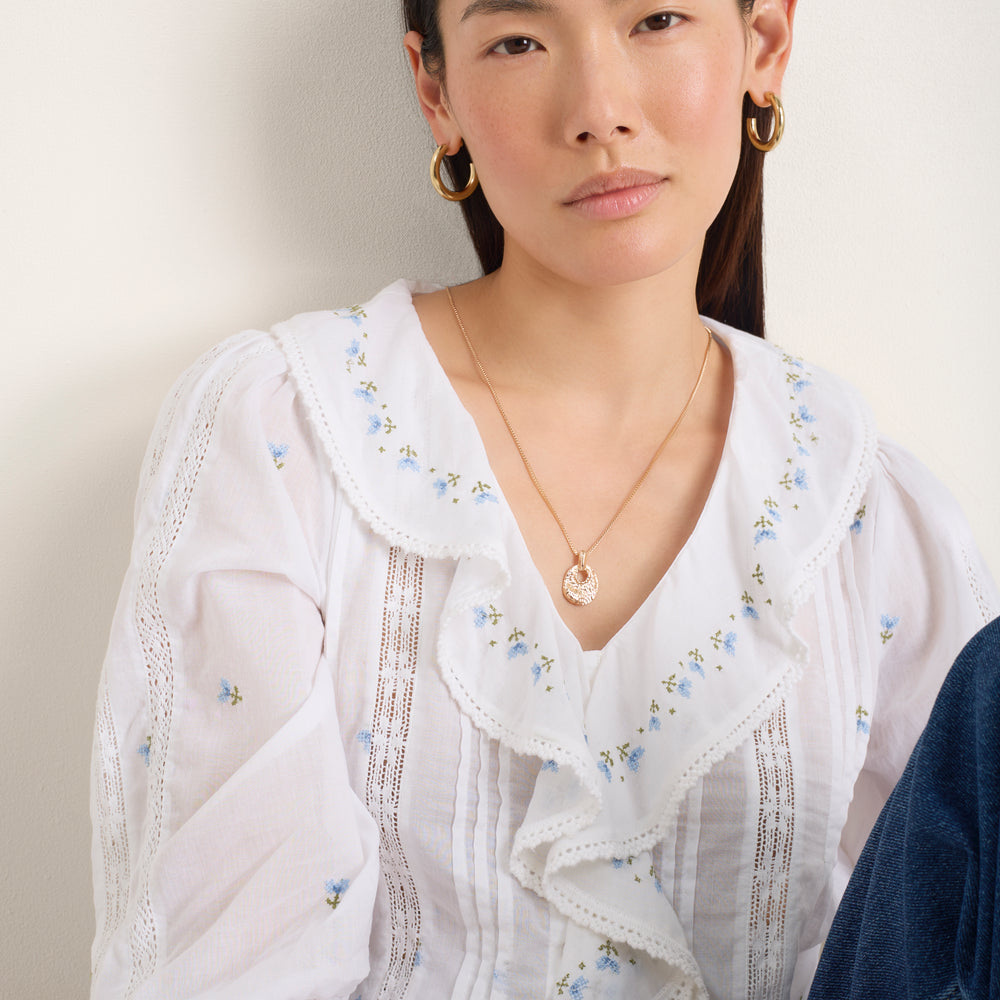 Sierra Blouse - Ivory Embroidered