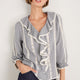 Sierra Blouse - Midnight/Ivory Check