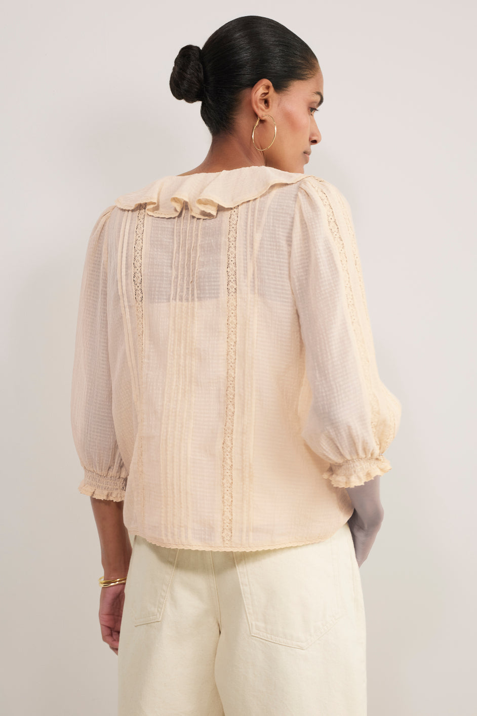 Sierra Silk Blend Blouse - Oyster