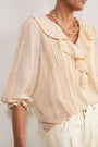 Sierra Silk Blend Blouse - Oyster