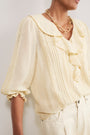 Sierra Silk Blend Blouse - Oyster
