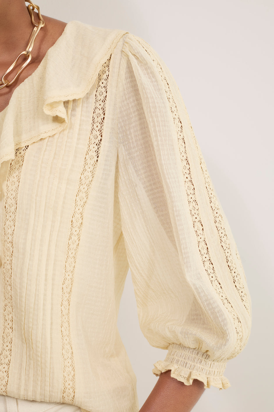 Sierra Silk Blend Blouse - Oyster