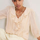 Sierra Silk Blend Blouse - Oyster