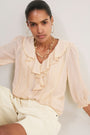 Sierra Silk Blend Blouse - Oyster