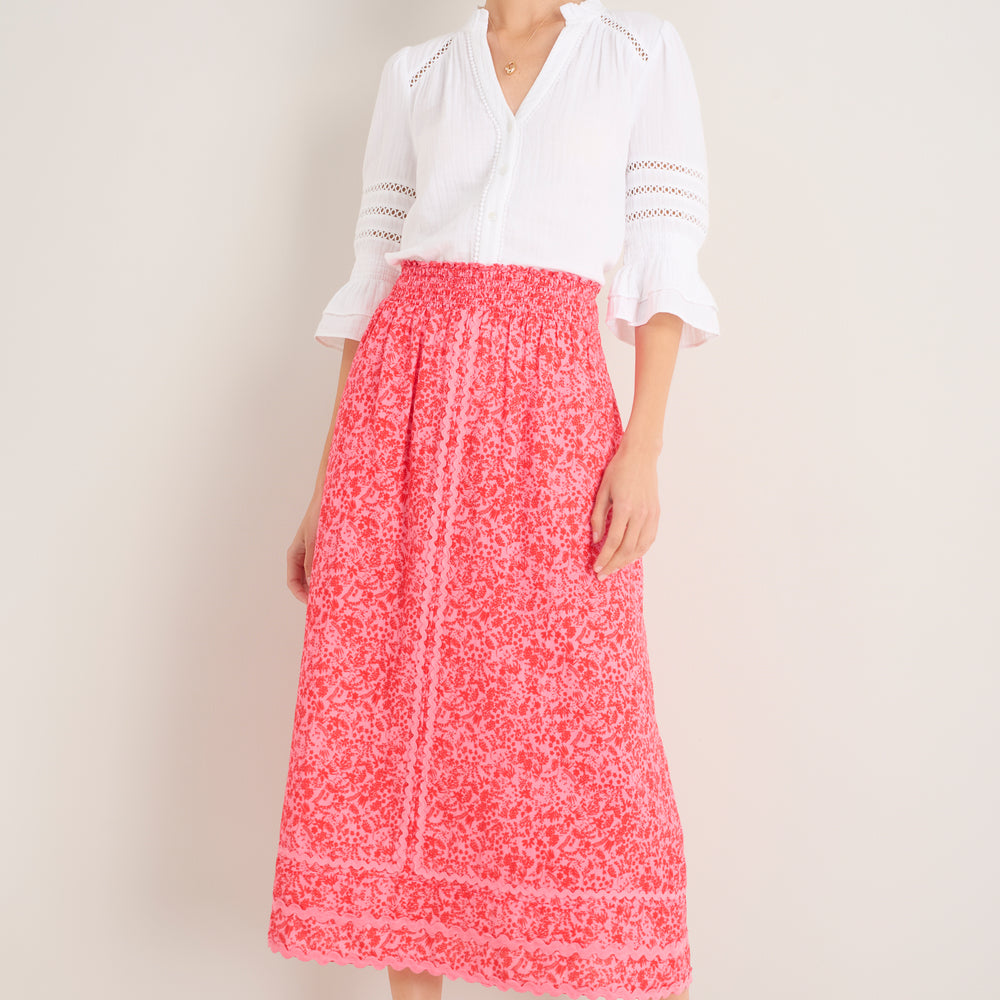 Sophia Skirt - Perfect Pink Daisy Floral