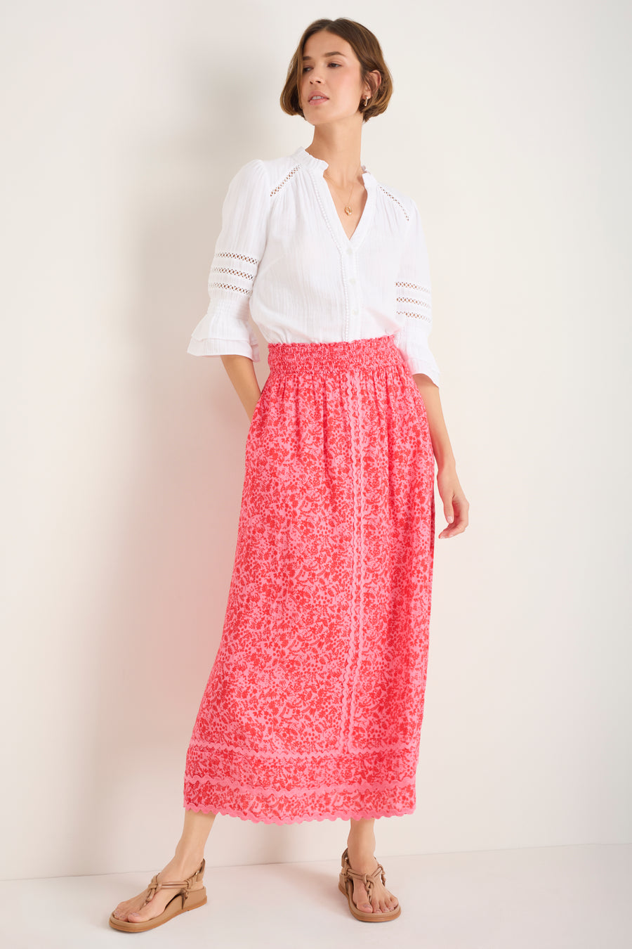Sophia Skirt - Perfect Pink Daisy Floral